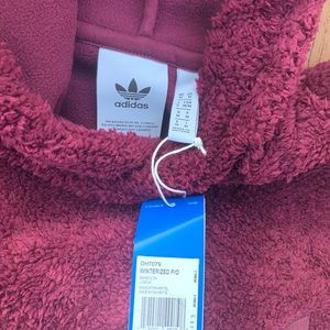adidas Shirts - NEW Adidas Sherpa Hoodie Maroon Medium adidas Shirts - NEW Adidas Sherpa Hoodie Maroon Medium